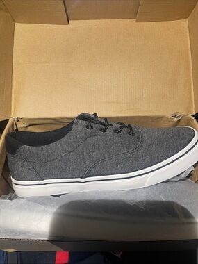 Men's Casual Grey Canvas Slip-On Loafers